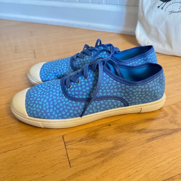 New Gudrun Sjödén Blue Patterned Canvas Sneakers- EU41/US10 - Picture 3 of 9